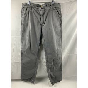 Carhartt Relaxed Fit Gray Work Jeans Mens Size 42 X 34 Pants Preowned Stained